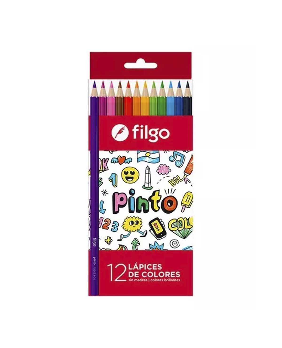 Lápices De Colores Filgo Largos x 12 Un